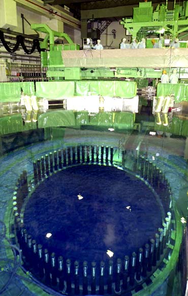 The inside of reactor No 4 is seen at the Fukushima Daiichi nuclear plant