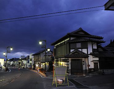 A view of empty streets in a neighbourhood in Tamura