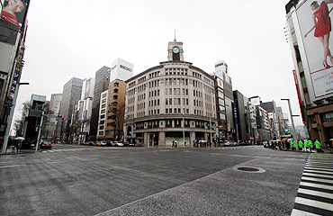 Tokyo's deserted Ginza shopping district