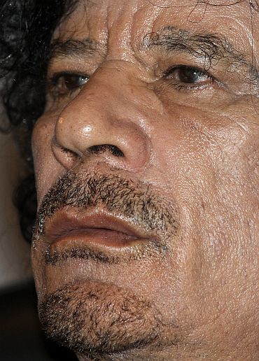 Libyan leader Muammar Gaddafi