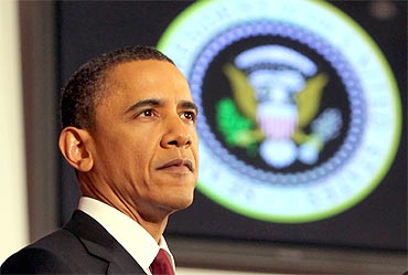 US President Barack Obama speaks about US military action in Libya on Monday in Washington, DC