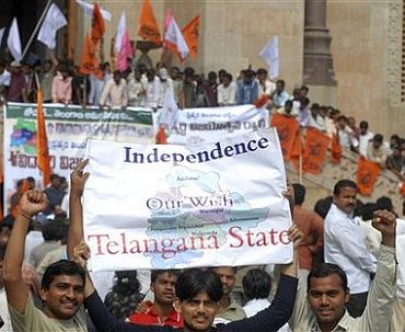 A march in support of Telangana