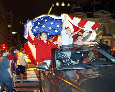 People celebrate bin Laden's death in New York