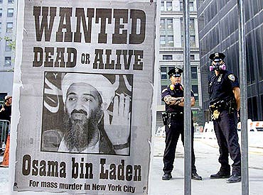 The poster of bin Laden in New York