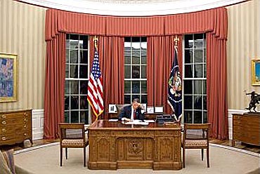 Obama edits his remarks in the Oval Office prior to making a televised statement detailing the mission against bin Laden