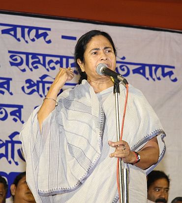 Mamata addressing a public rally