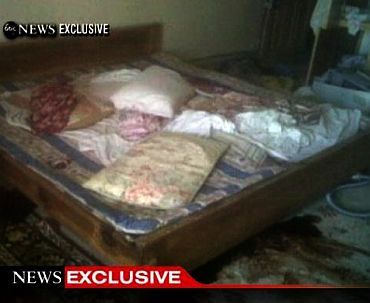 A frame grab obtained from ABC News shows the interior bedroom in the mansion where Osama Bin Laden was killed