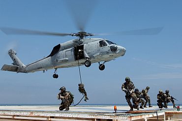 The US Navy SEALS in action
