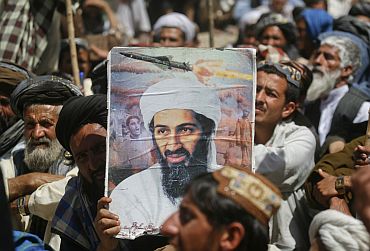 A supporter of the Pakistani religious party Jamiat-e-ulema-e-Islam during an anti-US rally on the outskirts of Quetta