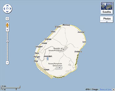 A Google map of the Nauru island