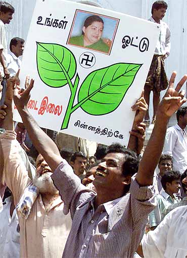 Supporters of AIADMK in Chennai