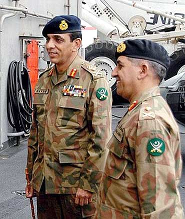 Pak Army chief Gen Kayani with ISI's Pasha