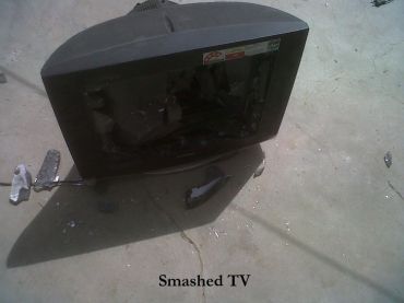 A smashed television set