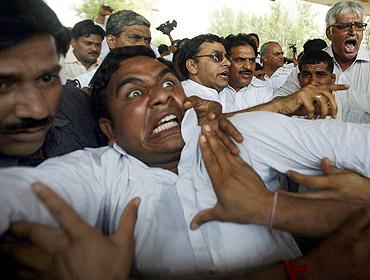 Farmers protesting in Noida