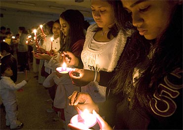 A candle-light vigil for the victims of 26/11