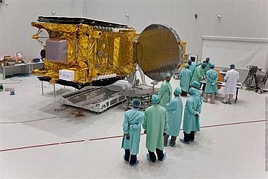 The preparation for the launch of GSAT-8
