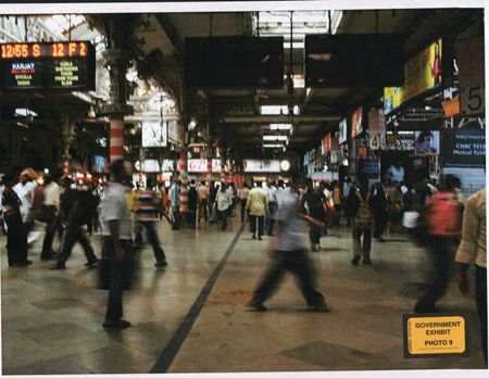 An exhibit by the US attorney's office in the ongoing trial of Tahawwur Rana in a Chicago court shows a picture of a crowded Chhattrapati Shivaji terminus in Mumbai (site of 26/11 strikes) that was in David Headley's possession