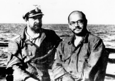 Netaji with Captain Mausenberg, with whom he made a submarine voyage from Europe to Asia in 1943