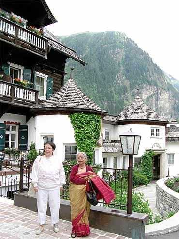 Netaji's daughter Anita Bose Pfaff with Krishna Bose, the former MP who was married to Netaji's nephew Sisir Bose,at Badgastein, June 2008. Photograph: Sugata Bose.