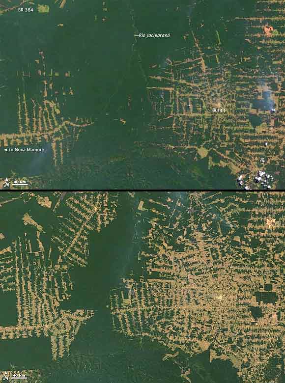 Top image taken on July 20, 2000. Lower image taken on August 2, 2010