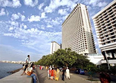The facade of the Trident-Oberoi hotel in Mumbai