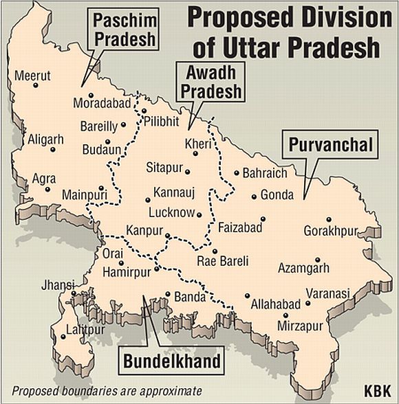 Now Mayawati wants to split UP into 4 new states