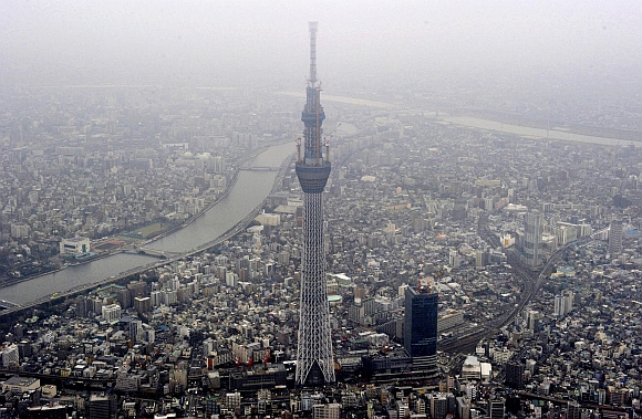 Tokyo Sky Tree stands at 2,080 feet high
