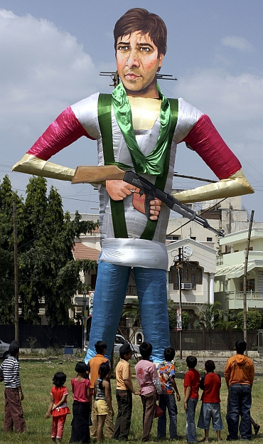 An effigy of Pakistani terrorist Ajmal Kasab