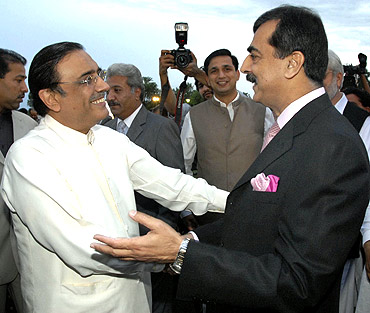 Pakistan's Prime Minister Yusuf Raza Gilani with President Asif Ali Zardari