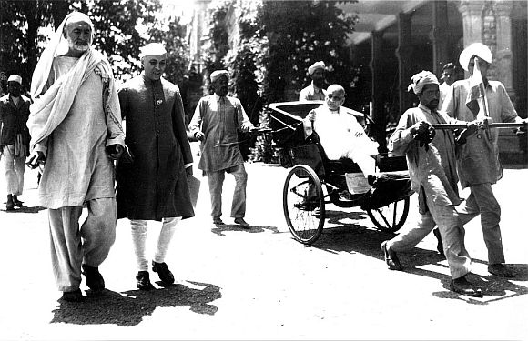 File photo shows Nehru with Khan Abdul Ghaffar Khan. Also seen on the right is Sardar Patel