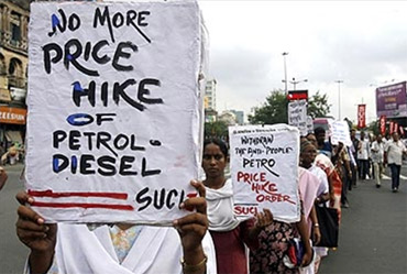 A rally against fuel price rise
