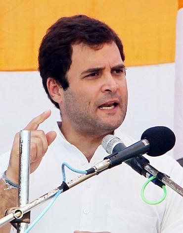 Congress General Secretary Rahul Gandhi addresss a rally in Uttar Pradesh