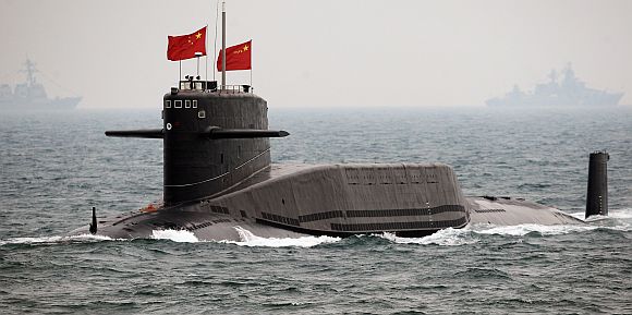 A Chinese submarine patrols the South China Sea
