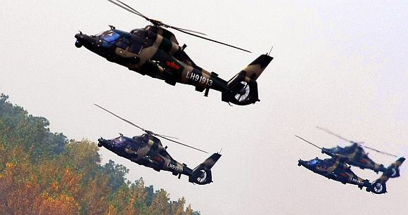 File photo of Chinese attack helicopters