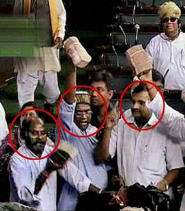 BJP MPs waving wads of currency in Parliament during the trust vote