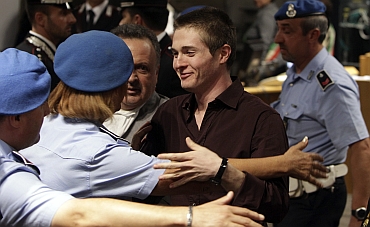 Raffaele Sollecito after the verdict was read during his appeal trial in Perugia