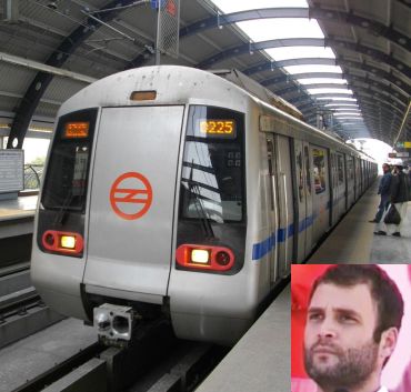 Rahul Gandhi takes the Delhi Metro, hires cab to rally