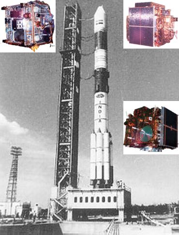 PSLV C-1 (Inset Left) IRS-1E (Inset Right) IRS-P2, IRS-P3