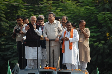 BJP leader L K Advani during his yatra in Raipur