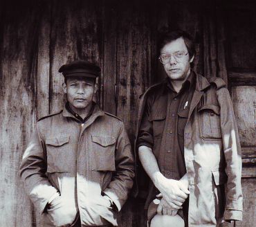 Bertil Lintner with the Manipur's People Liberation Army (PLA) leader Temba Singh in Myanmar