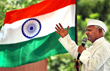 Anna Hazare protests in New Delhi