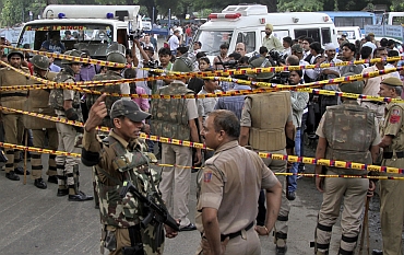 Scene at the Delhi high court after the blast on Wednesday