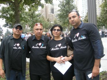 Mannika's father, Baldev Narula (2nd from left), at the memorial