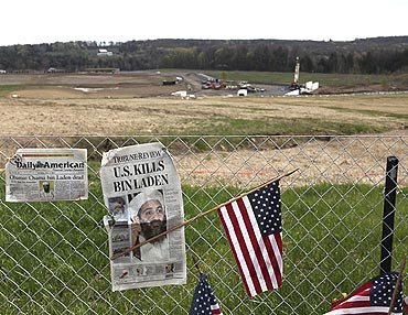 A temporary memorial at the United Airlines Flight 93 crash site in Shanksville, Pennsylvania