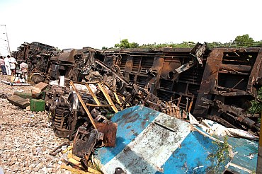 The wreckage at the crash site