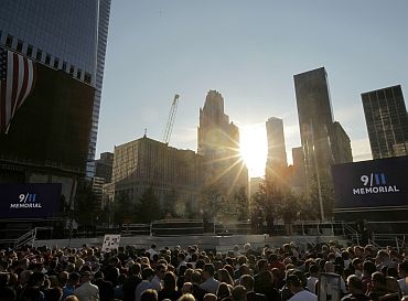 The sun rises during ceremonies marking the 10th anniversary of the 9/11 attacks on the World Trade Center, in New York