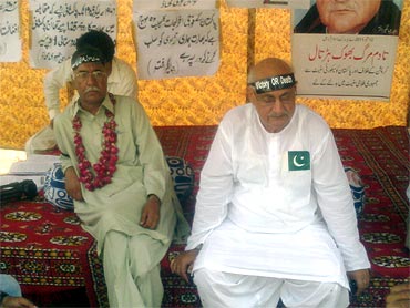 Akhtar with a supporter