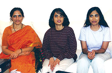 Swarna (centre) with her mother and sister