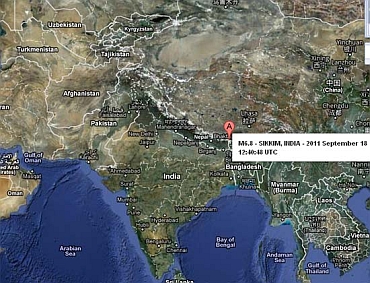 The epicentre of the quake was located at Mangan and Sakyong areas