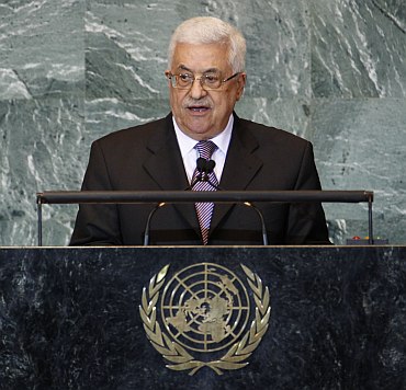Palestine's President Mahmoud Abbas addresses the 66th United Nations General Assembly at the UN headquarters in New York
